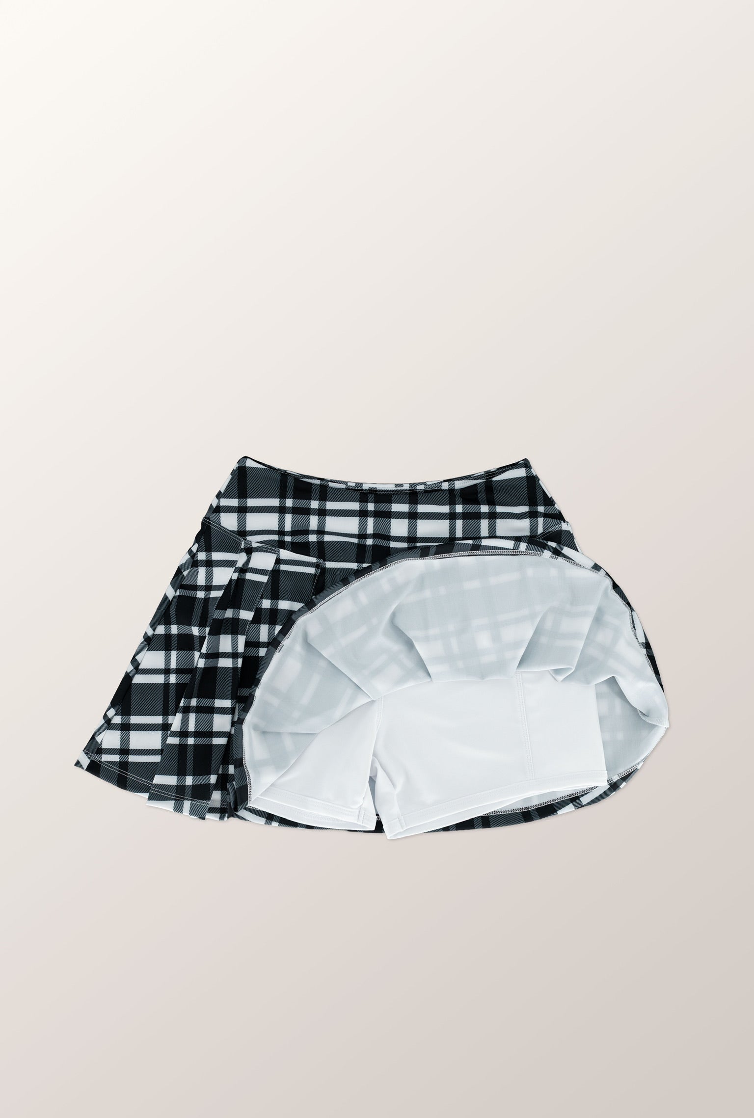 The Twiggy Black and White Plaid Skirt