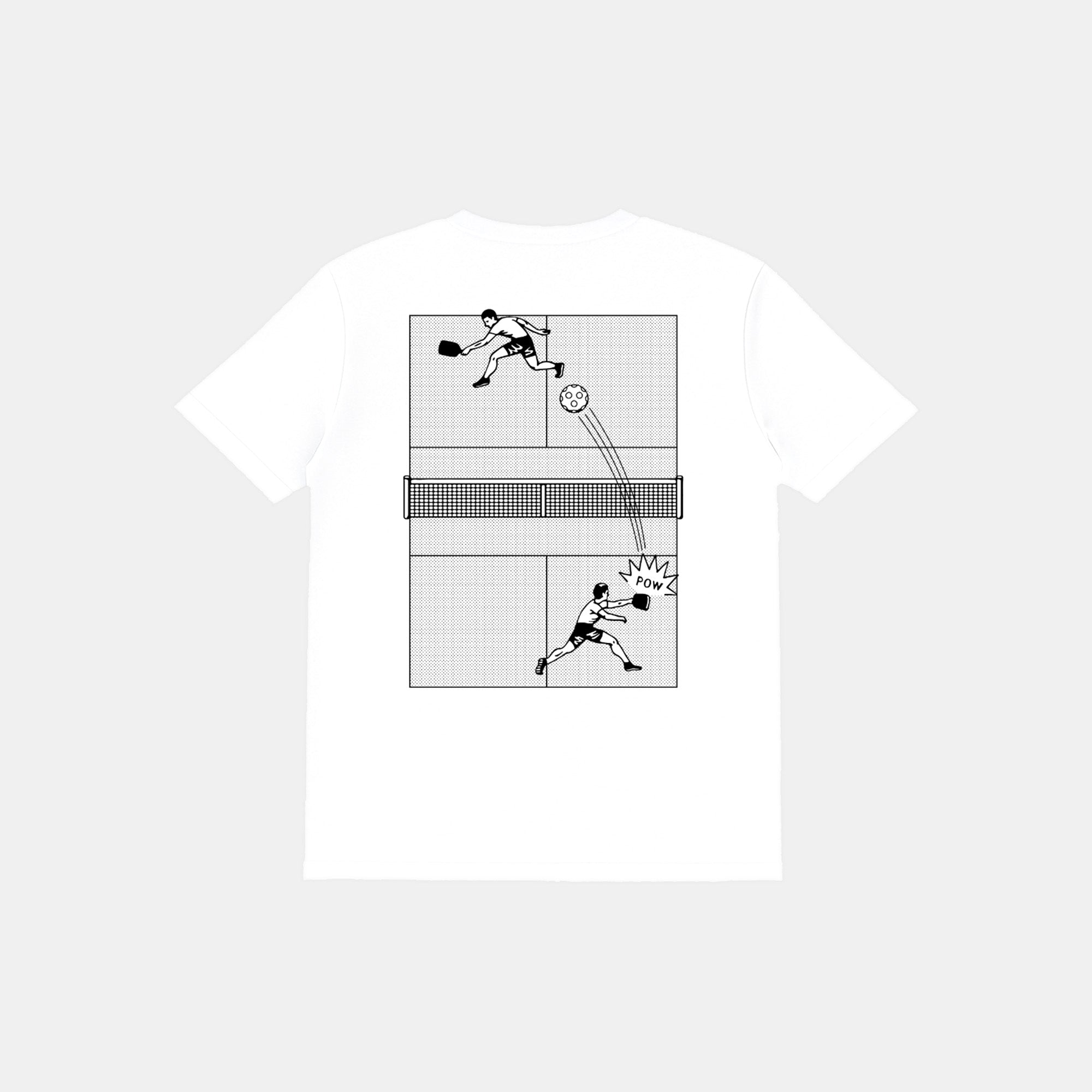 Retro Revival Pickleball Court Tee (White)