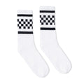 Black Checkered Socks | White