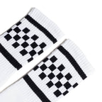 Black Checkered Socks | White