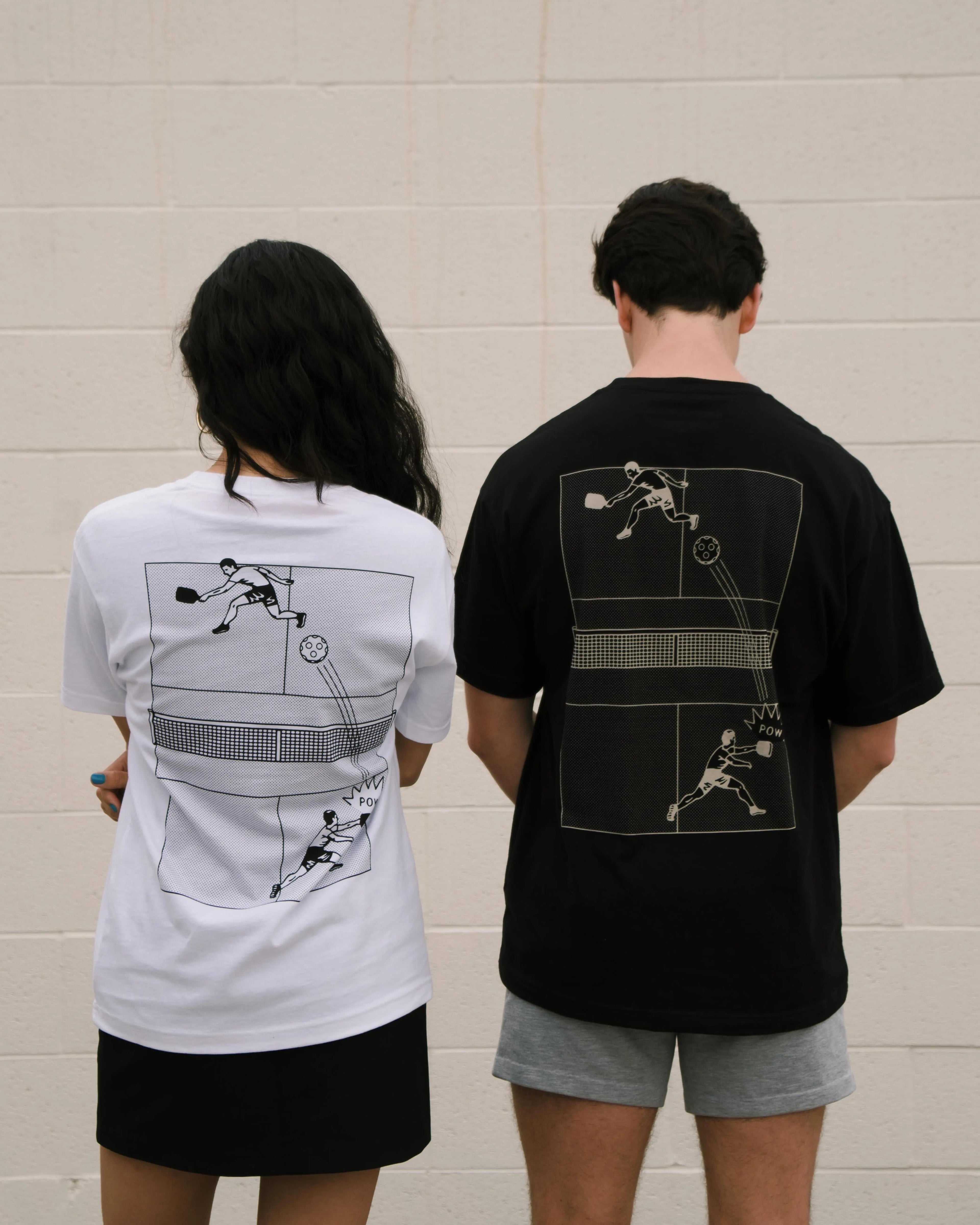 Retro Revival Pickleball Court Tee (White)