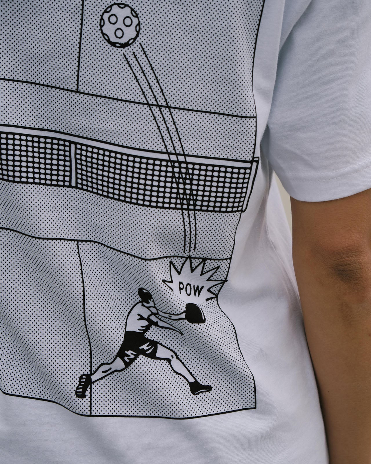 Retro Revival Pickleball Court Tee (White)