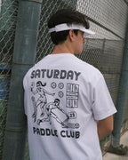 Retro Saturday Paddle Club Pickleball Tee (White)